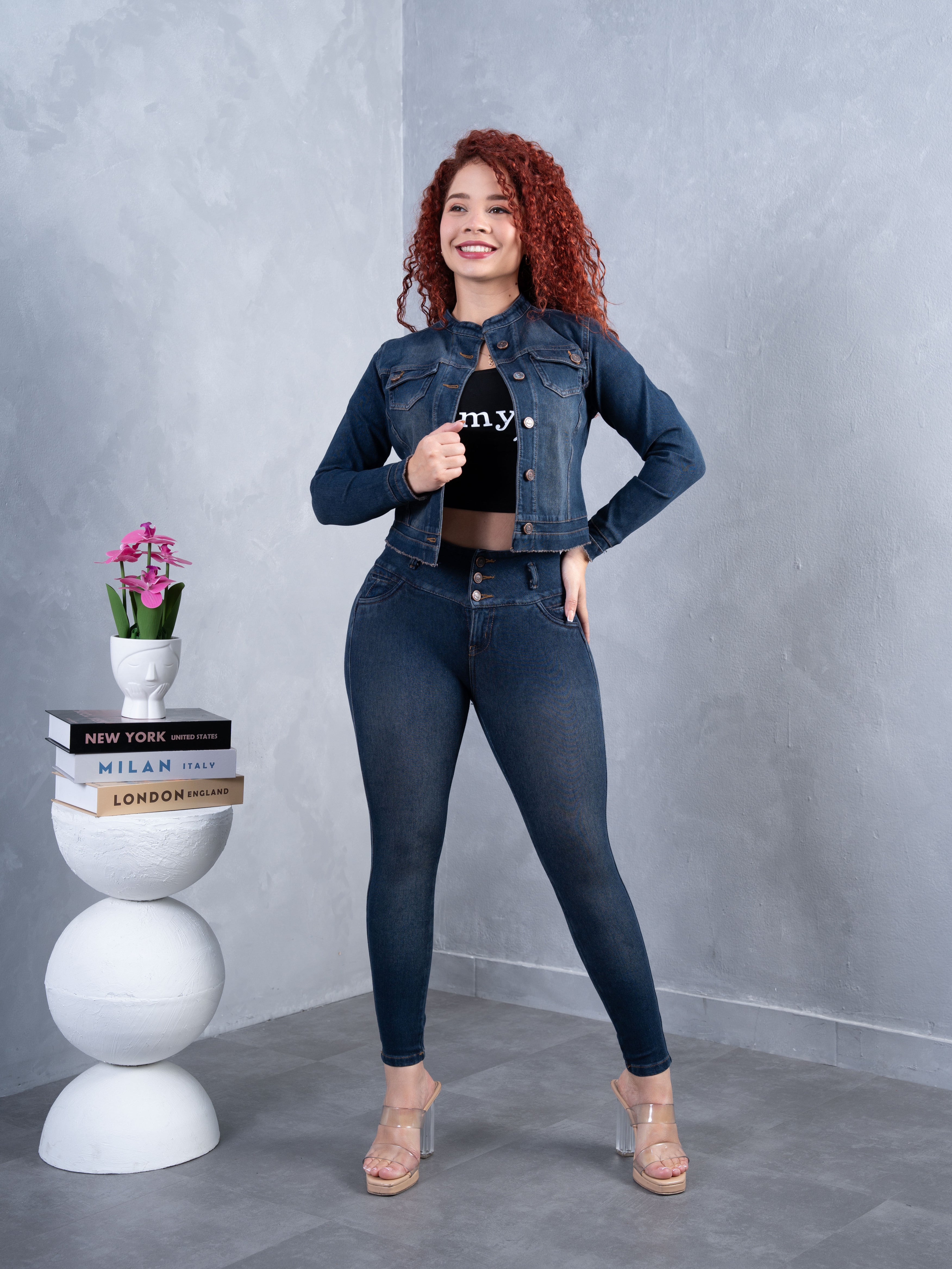 Conjunto Clásico Azul (cuello chino)