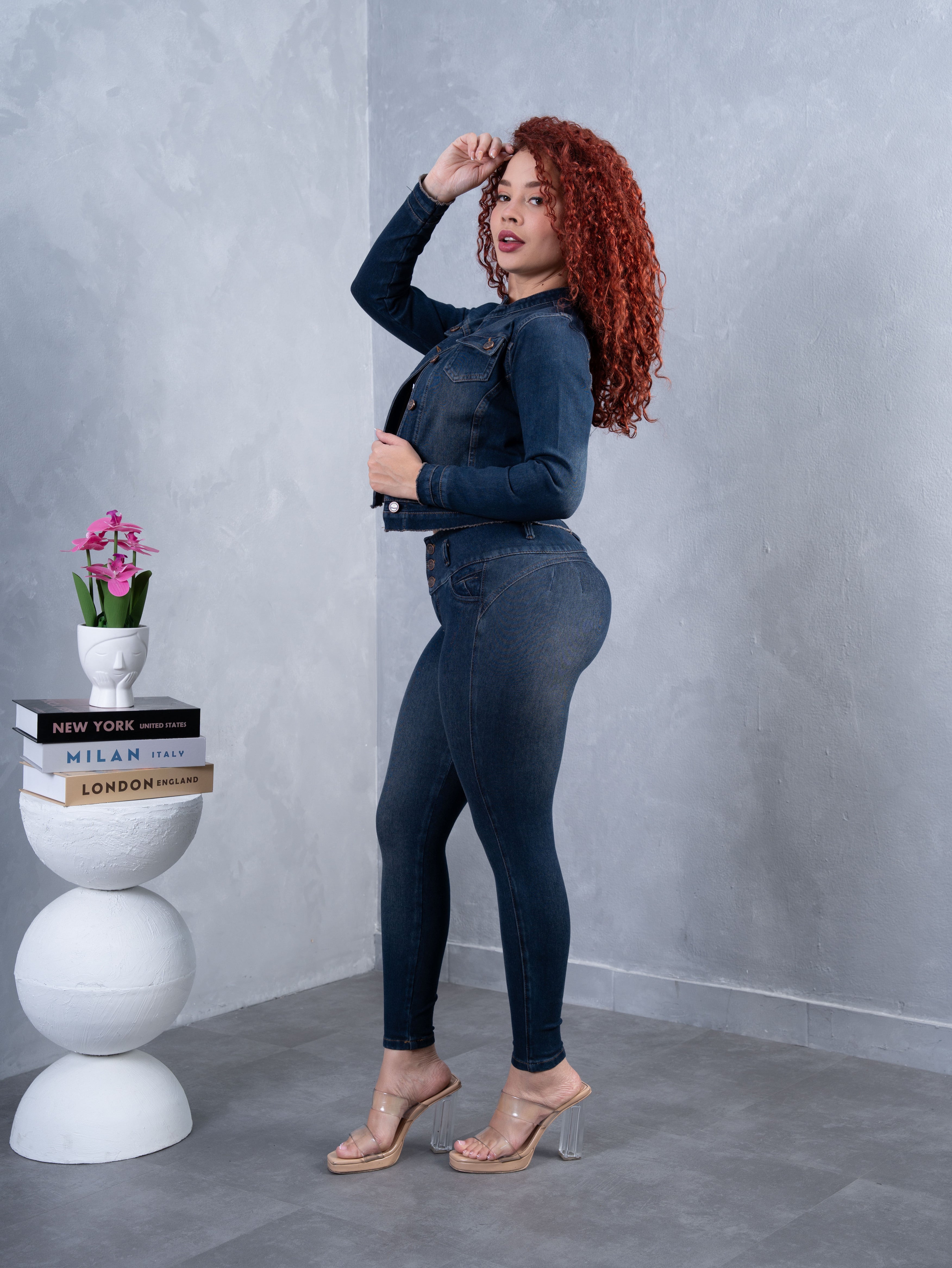 Conjunto Clásico Azul (cuello chino)