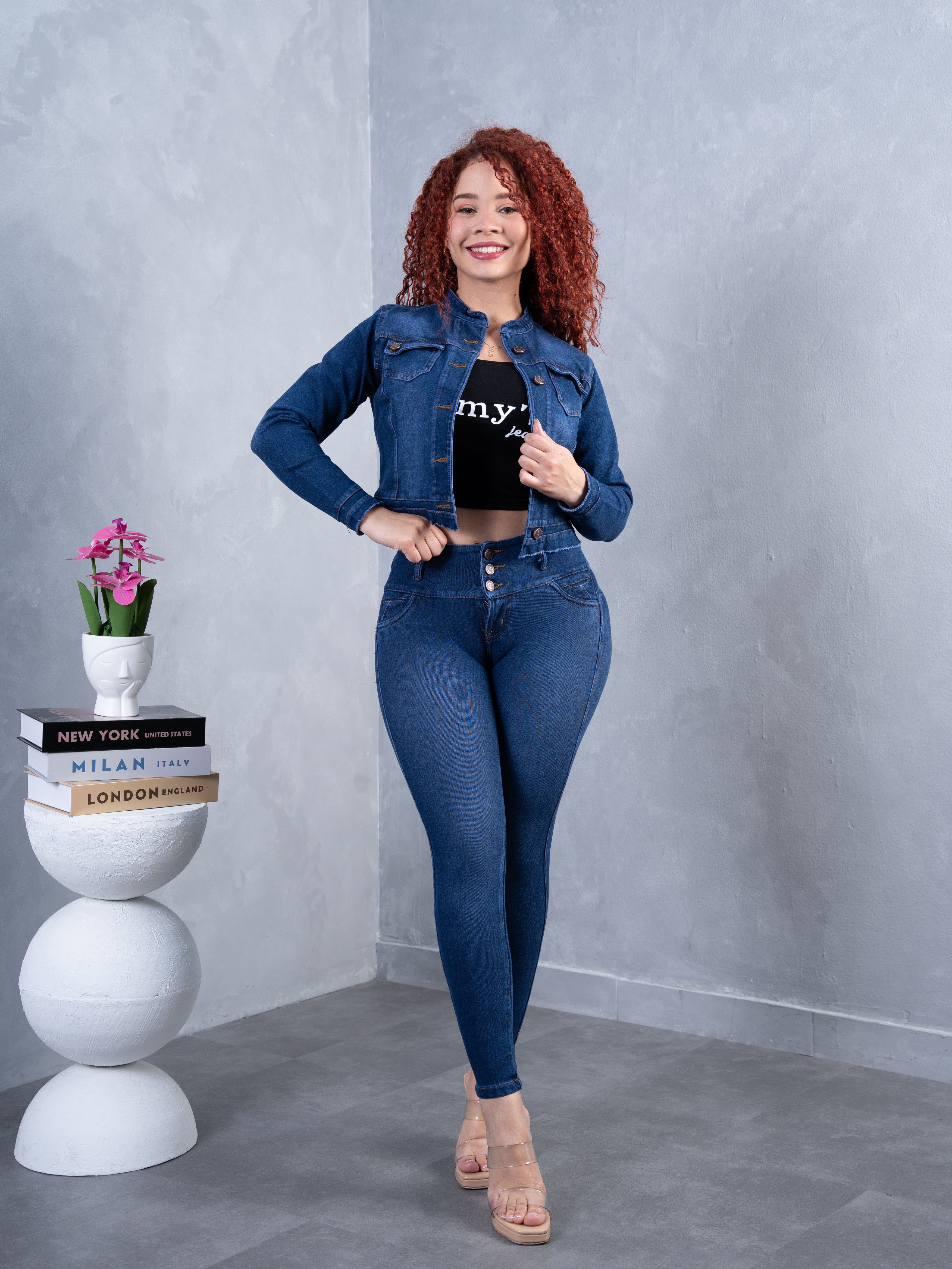 Conjunto Clásico Azul (cuello chino)