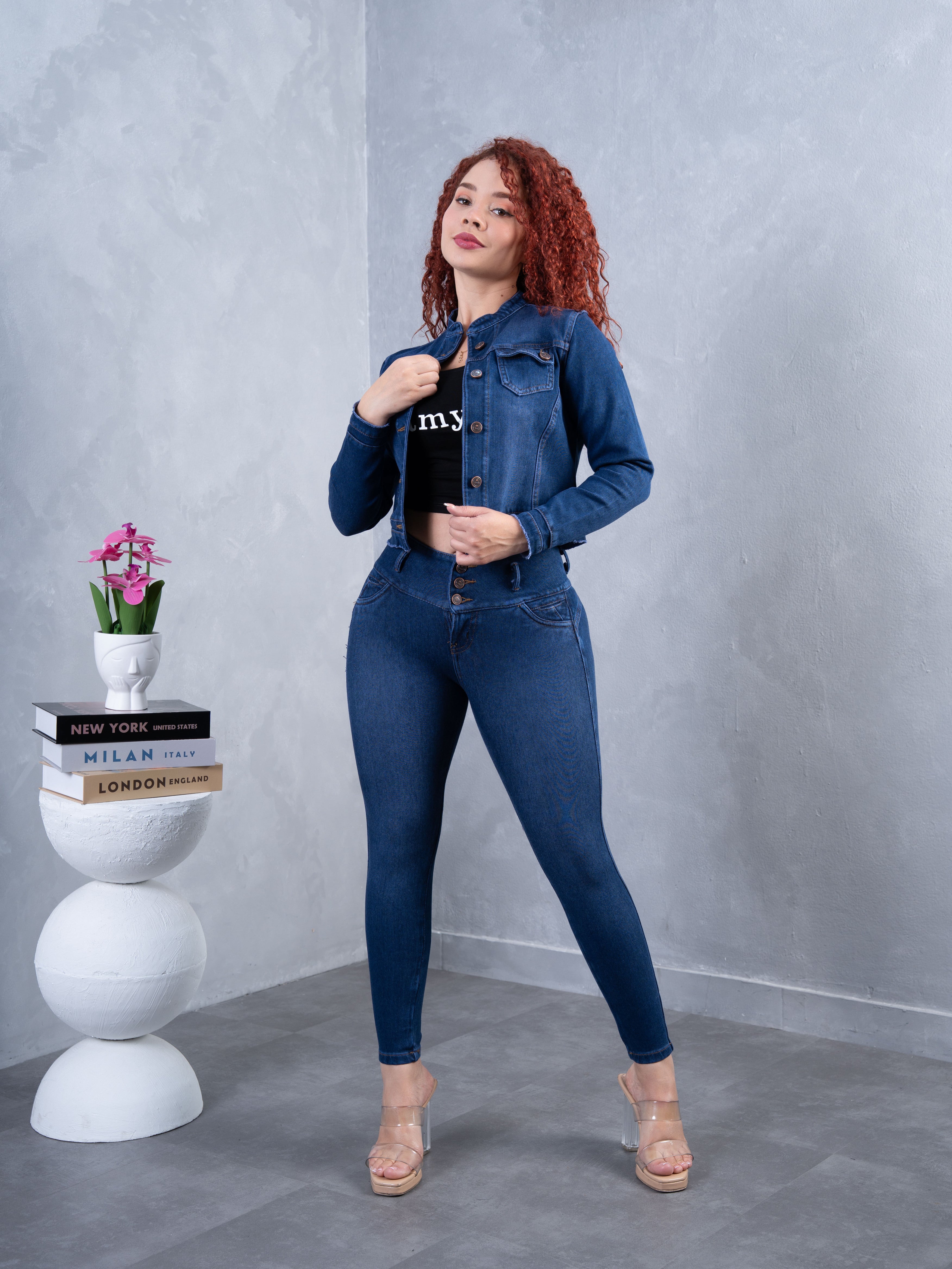 Conjunto Clásico Azul (cuello chino)