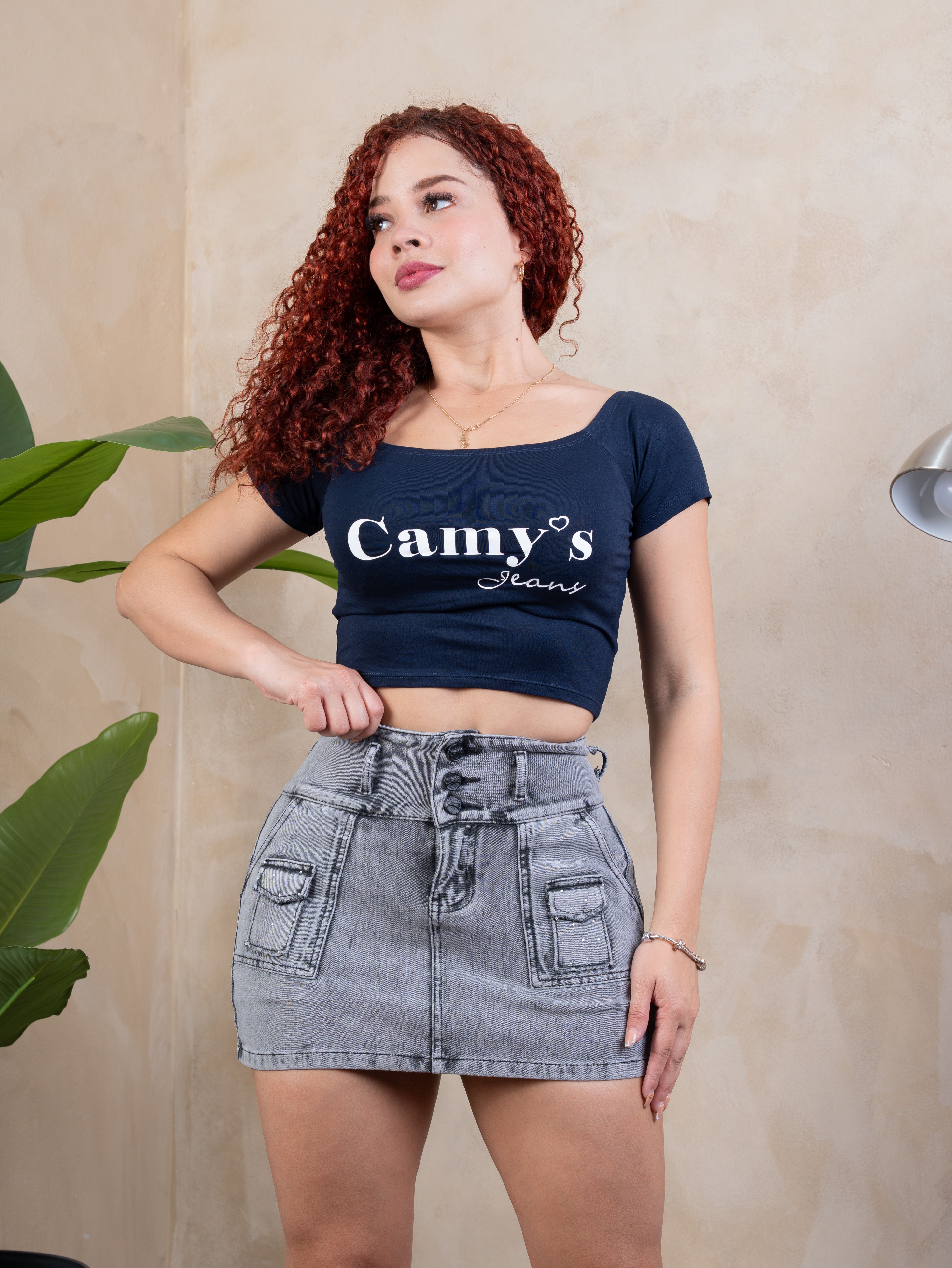 Short Falda Gris claro