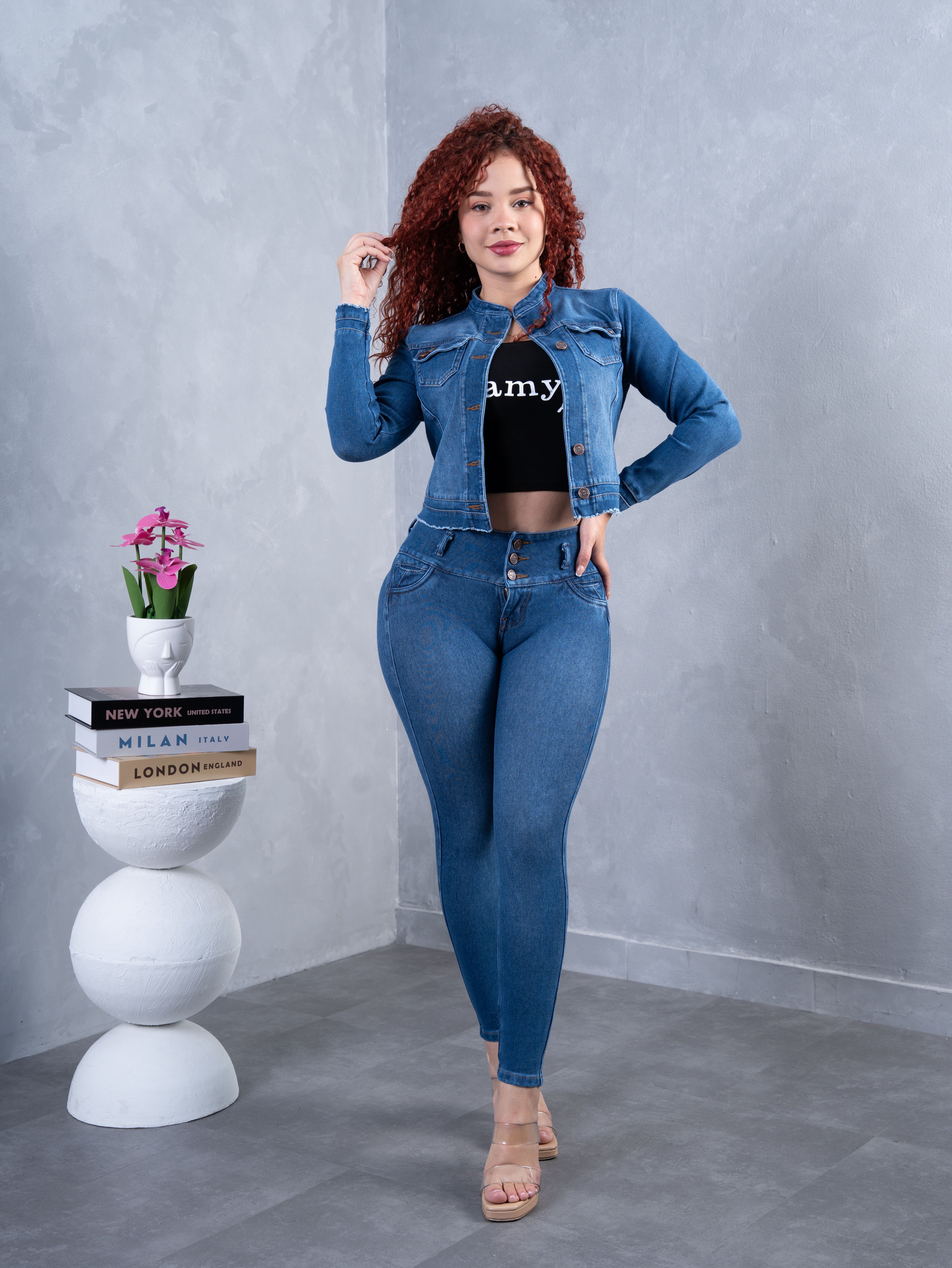 Conjunto Clásico Azul (cuello chino)