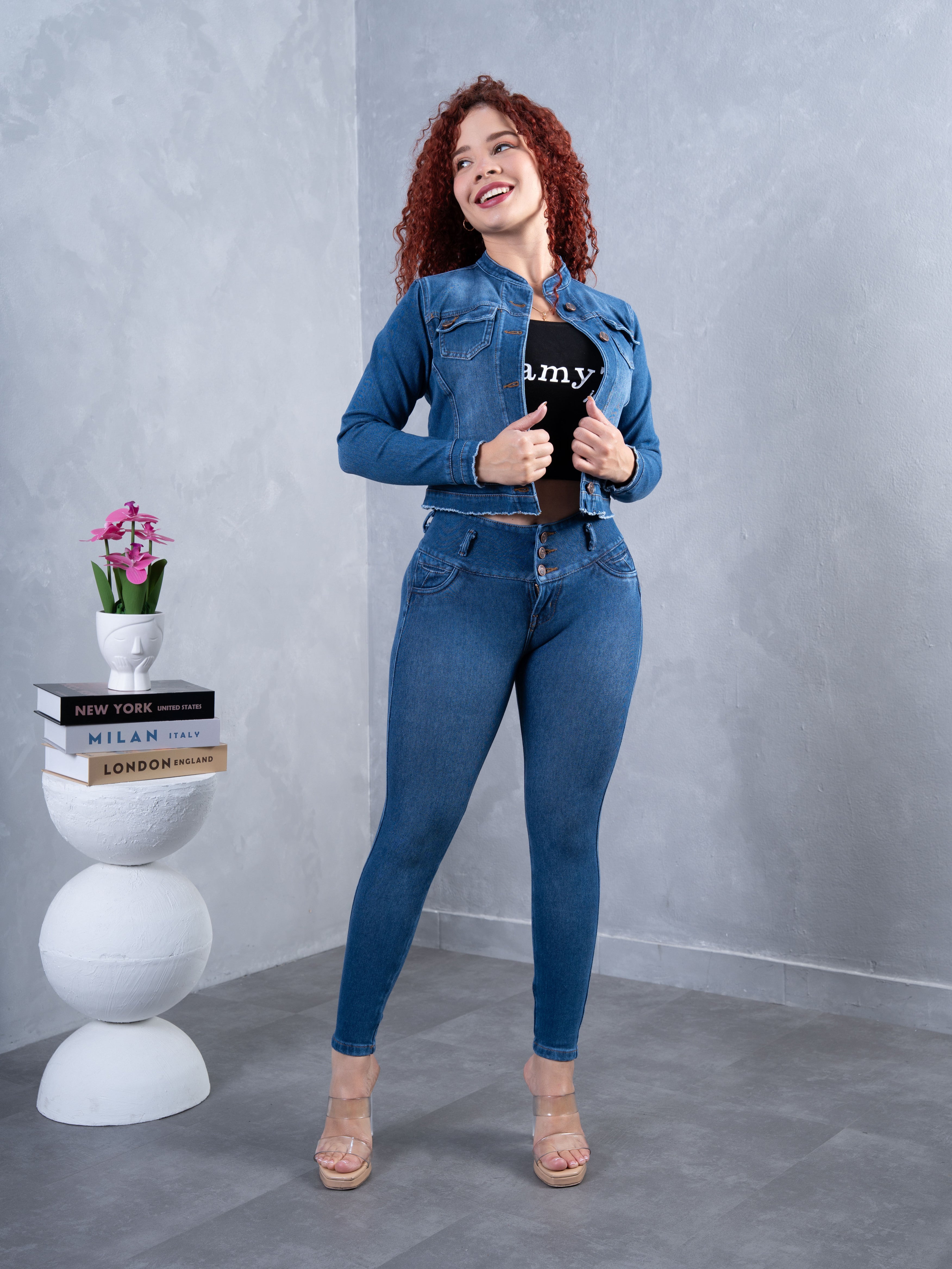 Conjunto Clásico Azul (cuello chino)