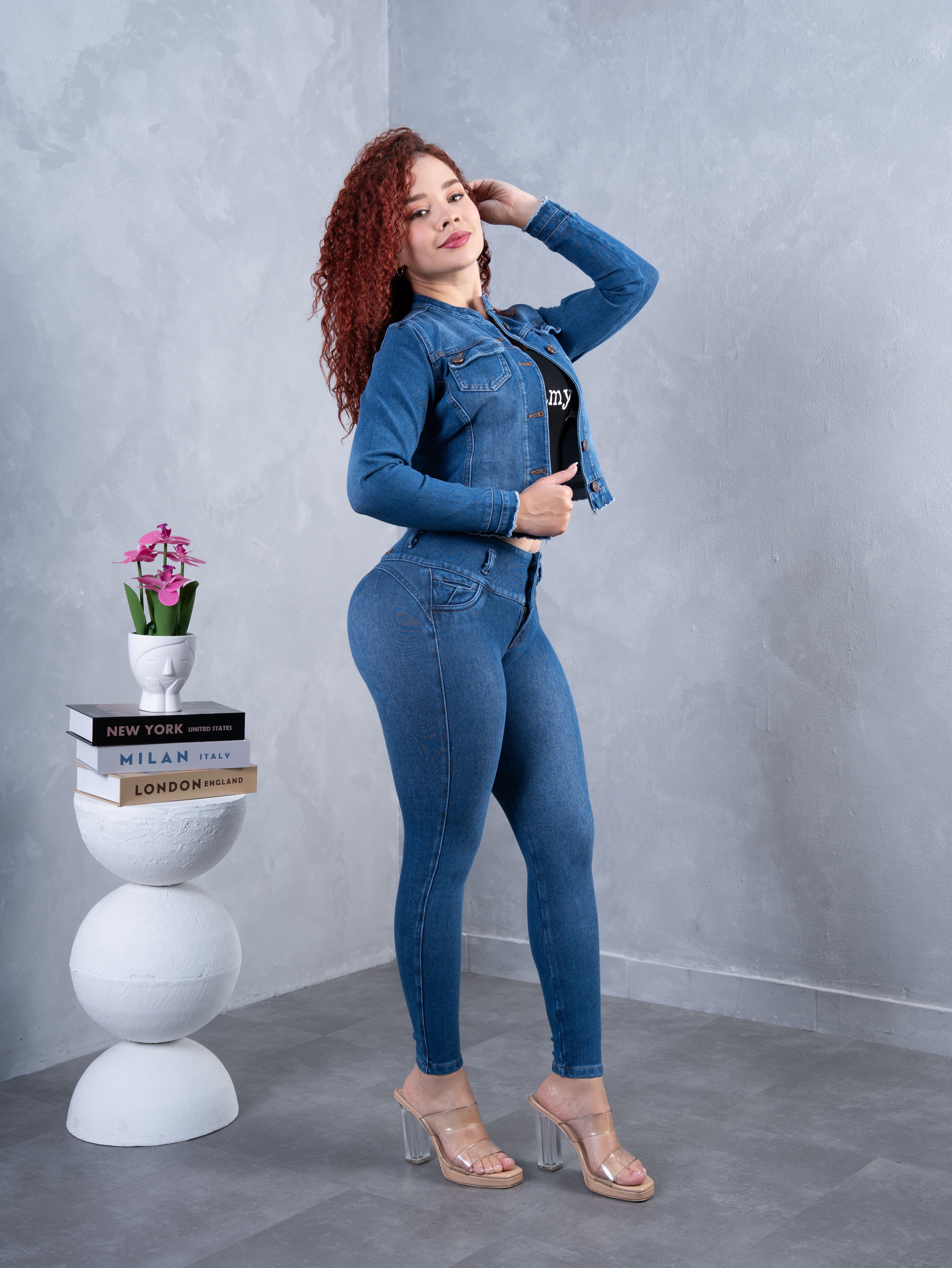 Conjunto Clásico Azul (cuello chino)