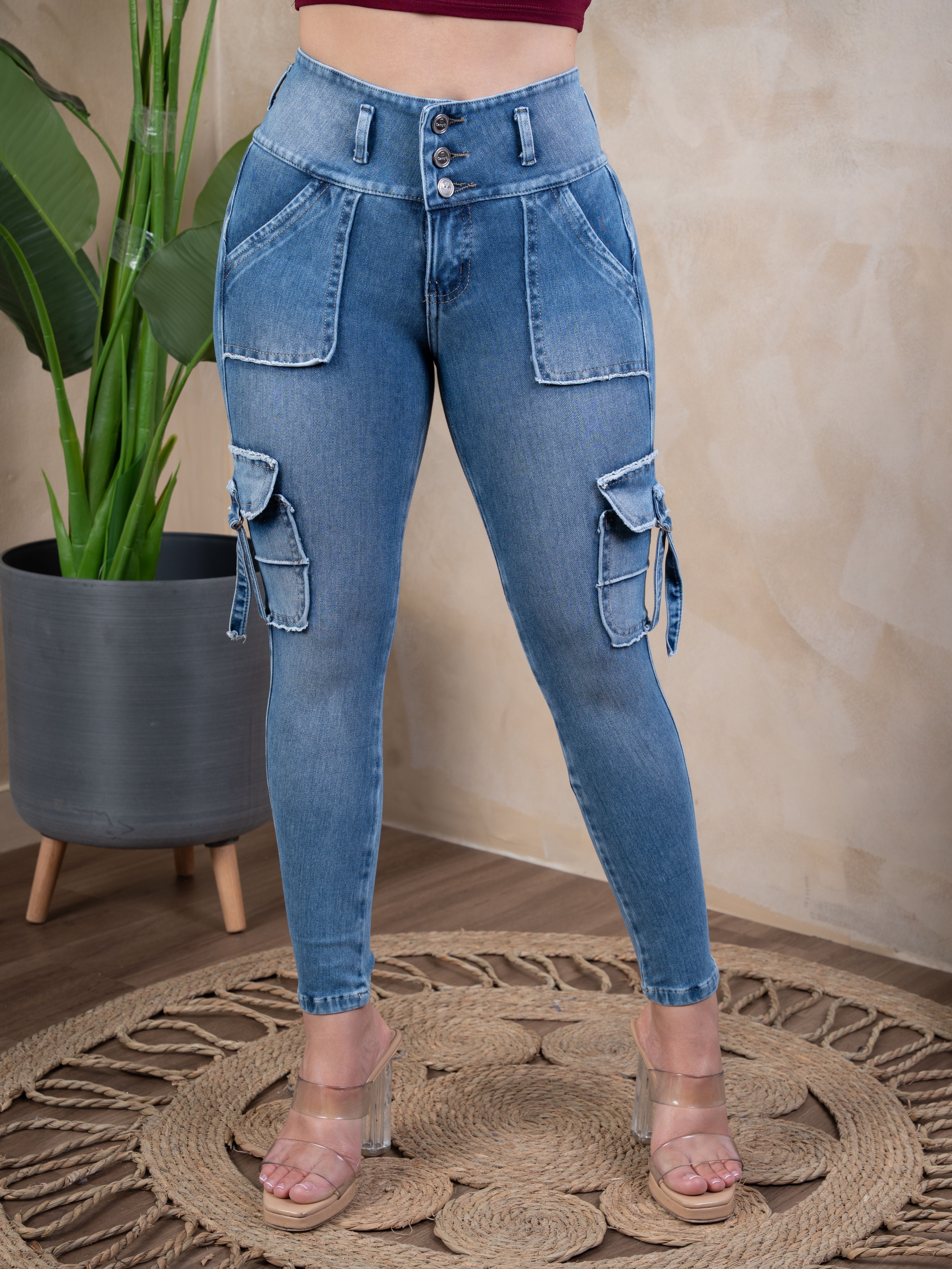 Pantalón Cargo azul kristal