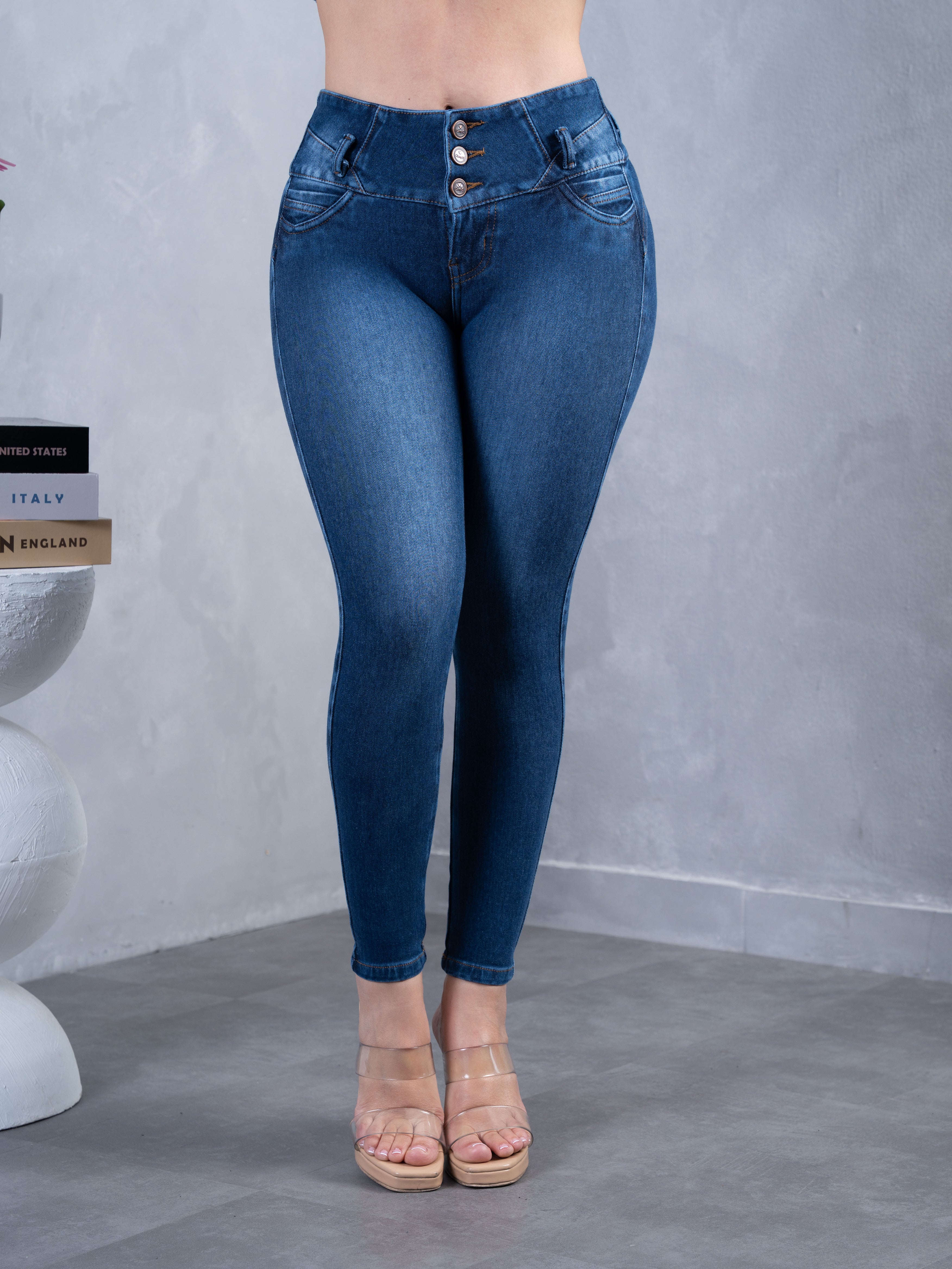 Conjunto Clásico azul cuello camisero