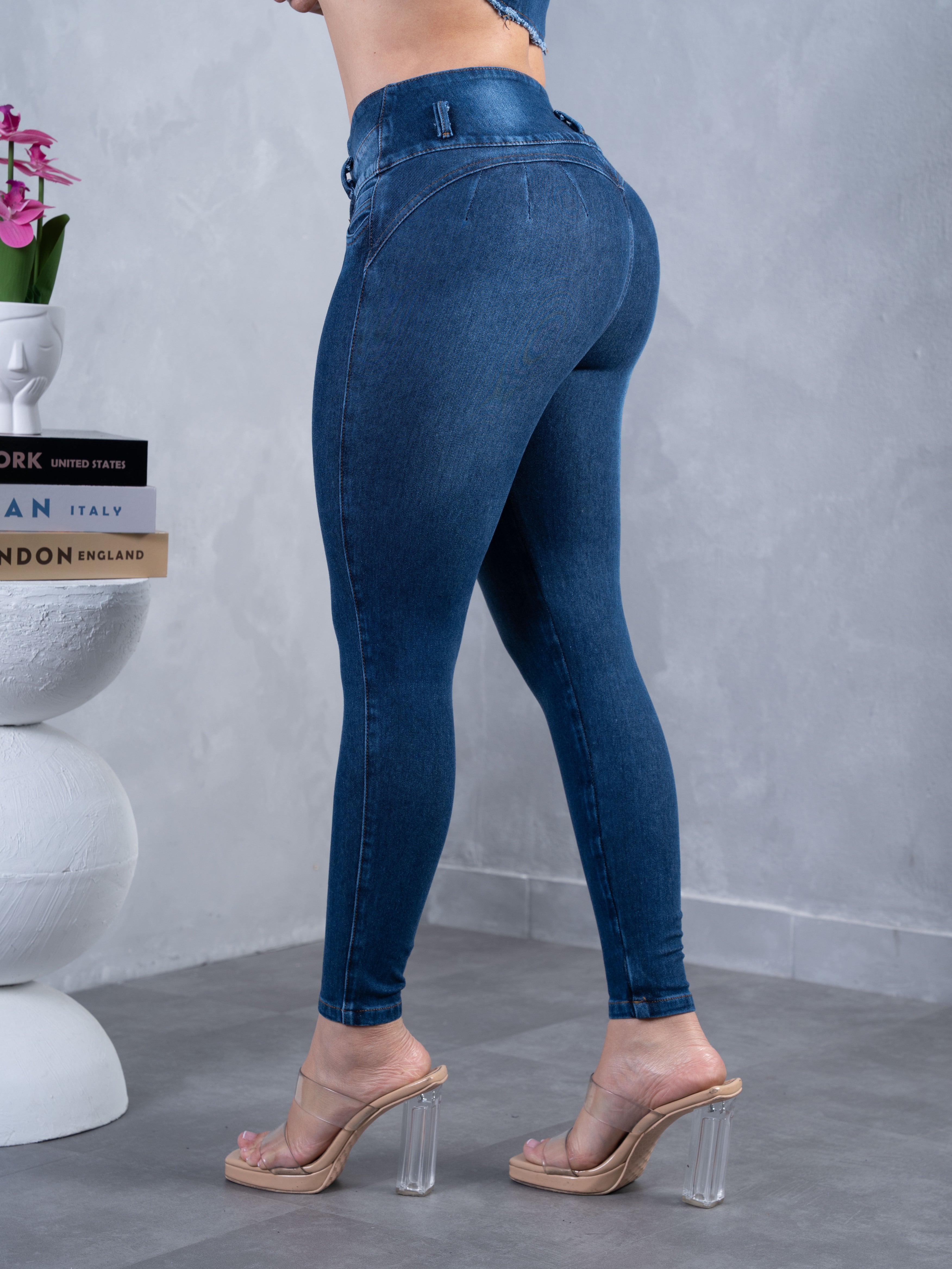 Conjunto Clásico azul cuello camisero