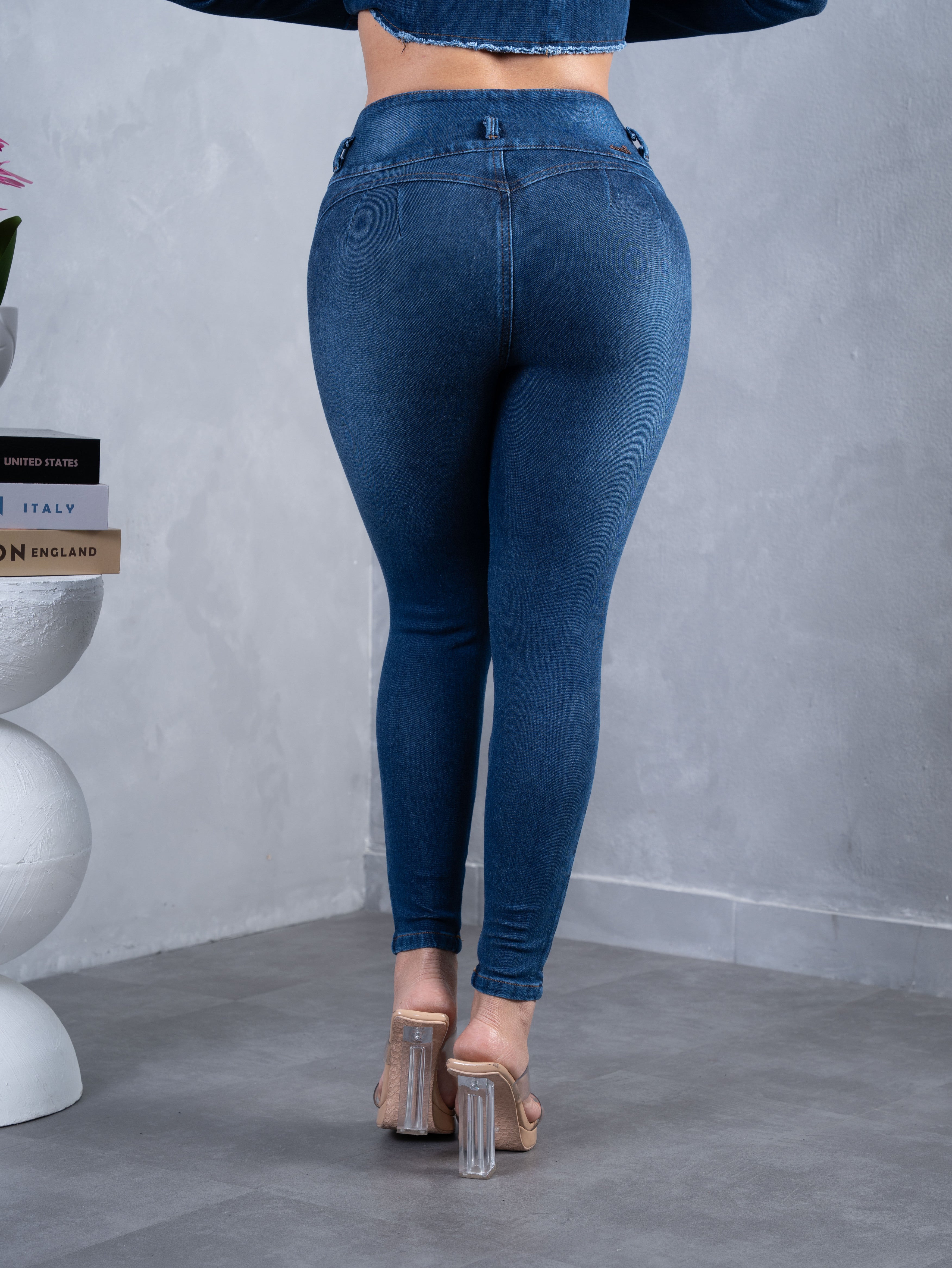 Conjunto Clásico azul cuello camisero