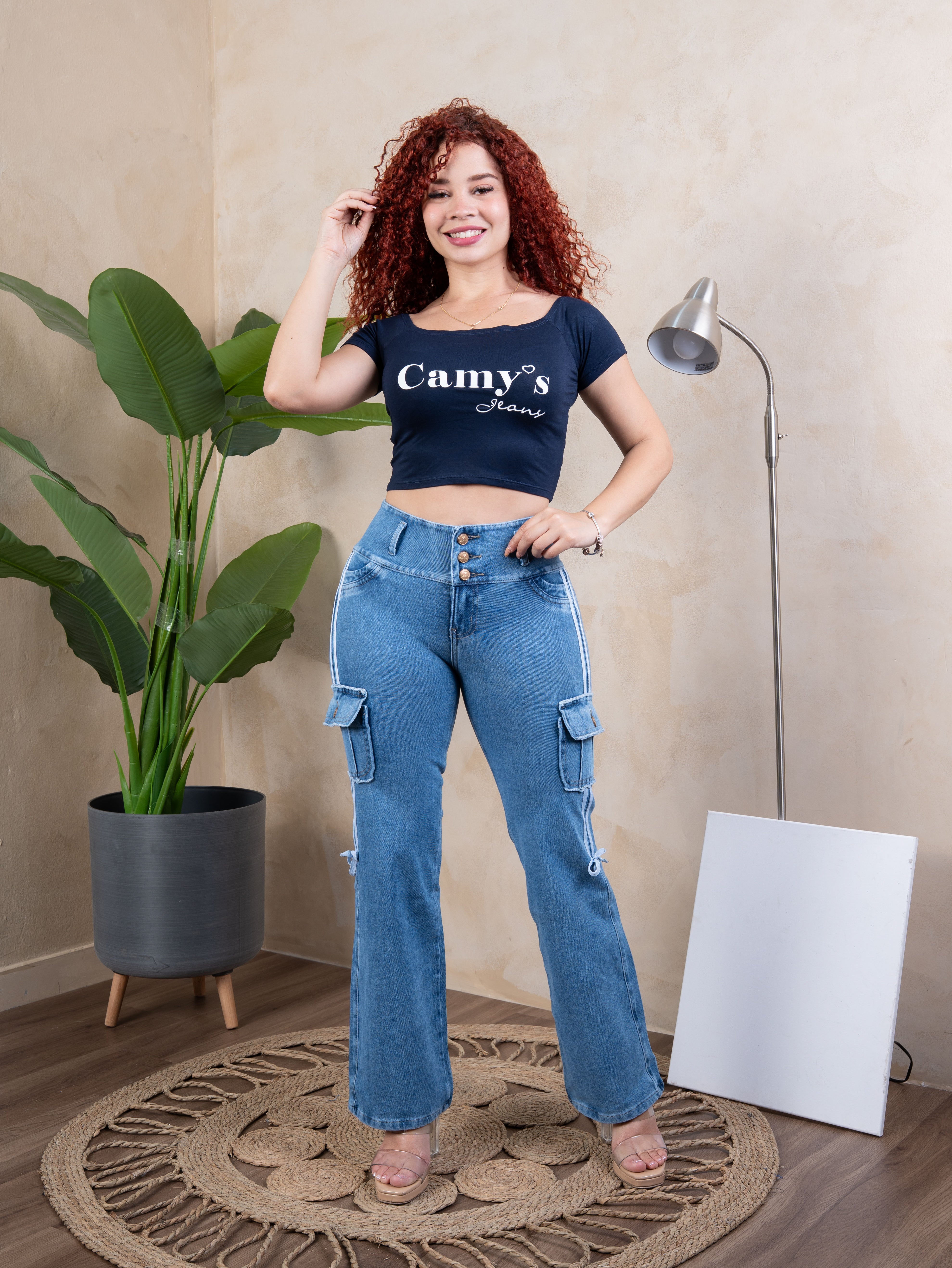 Pantalón Palazzo Baggy celeste