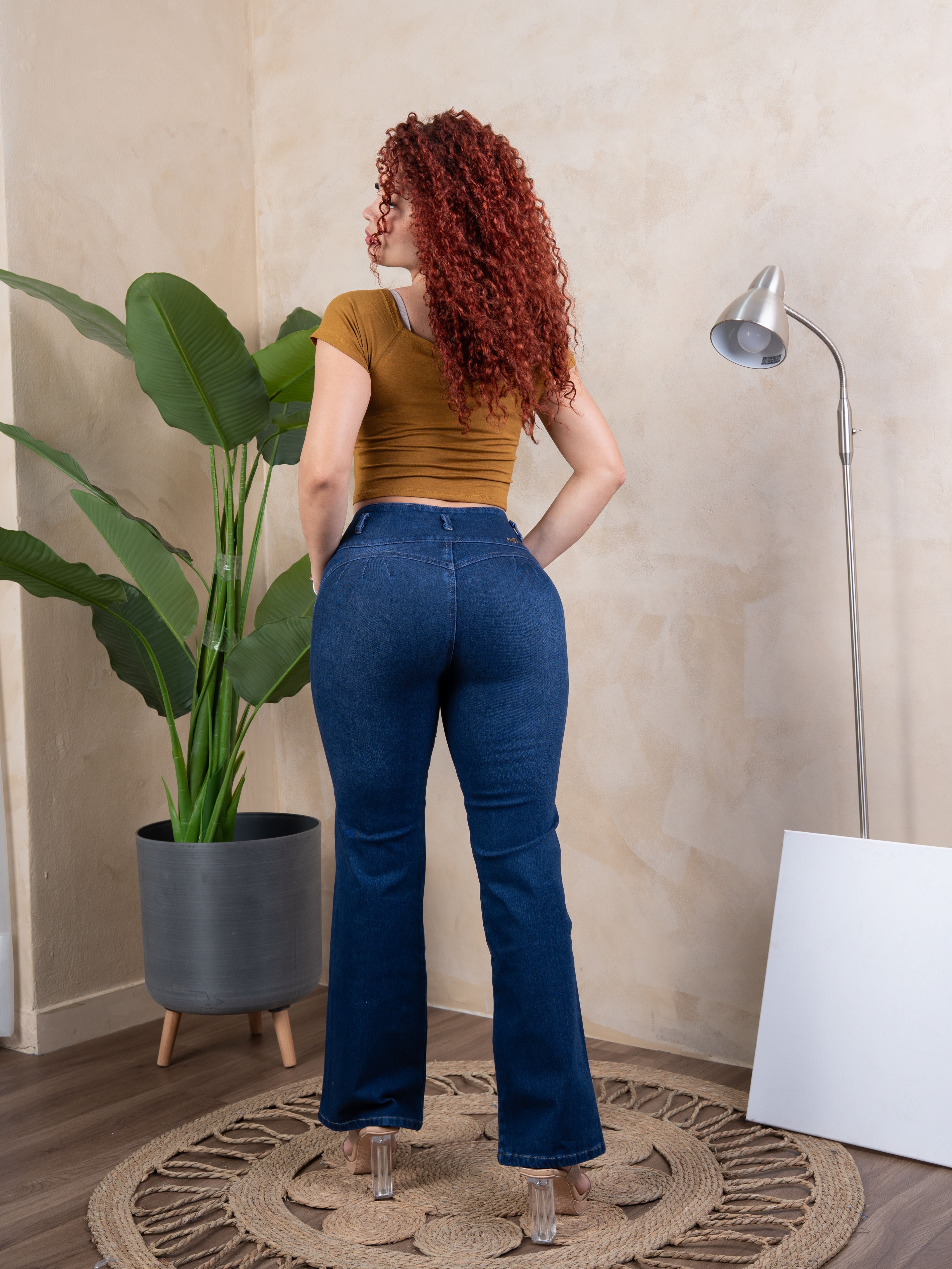 Pantalón Baggy con brillo azul