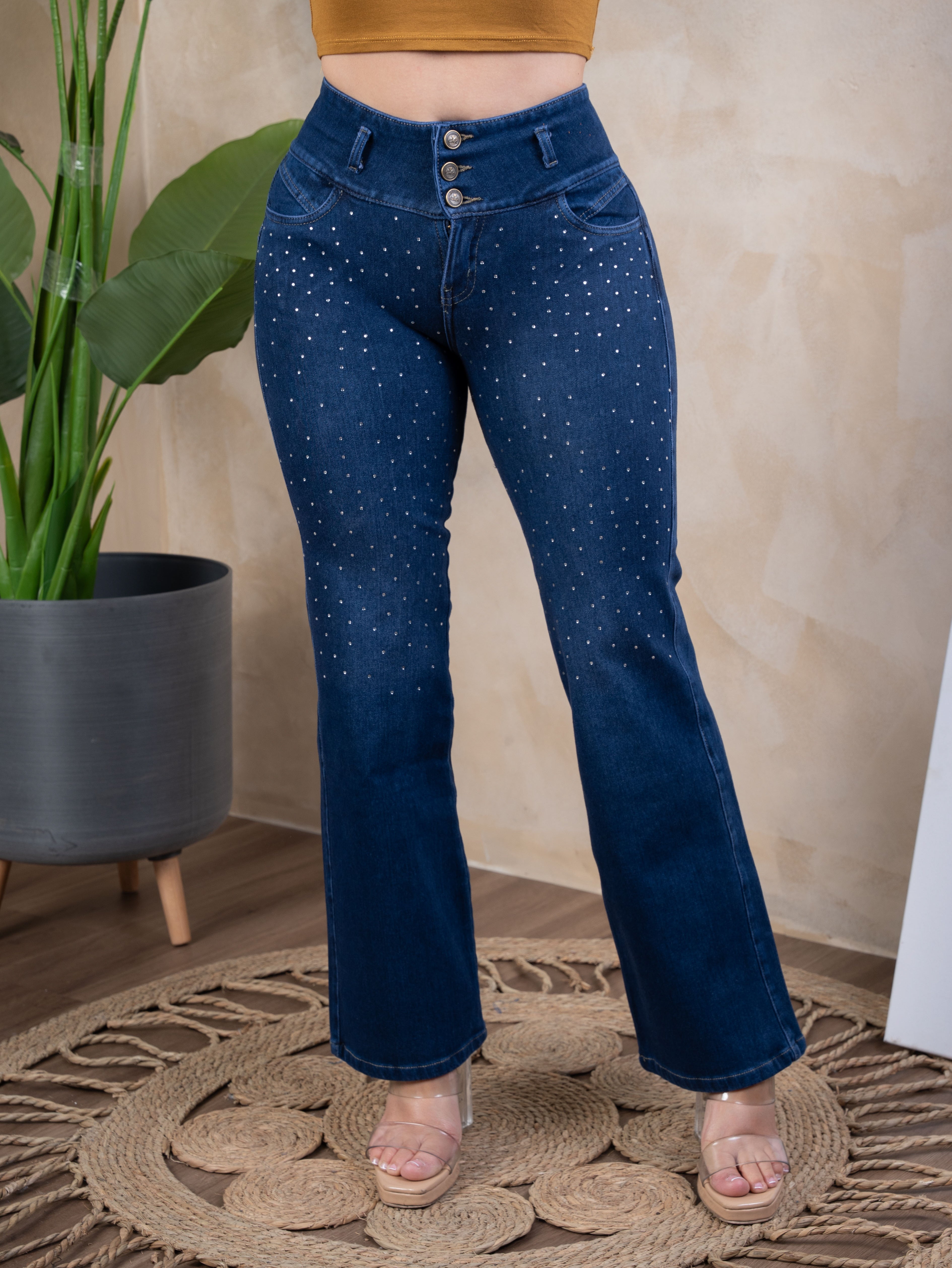 Pantalón Baggy con brillo azul