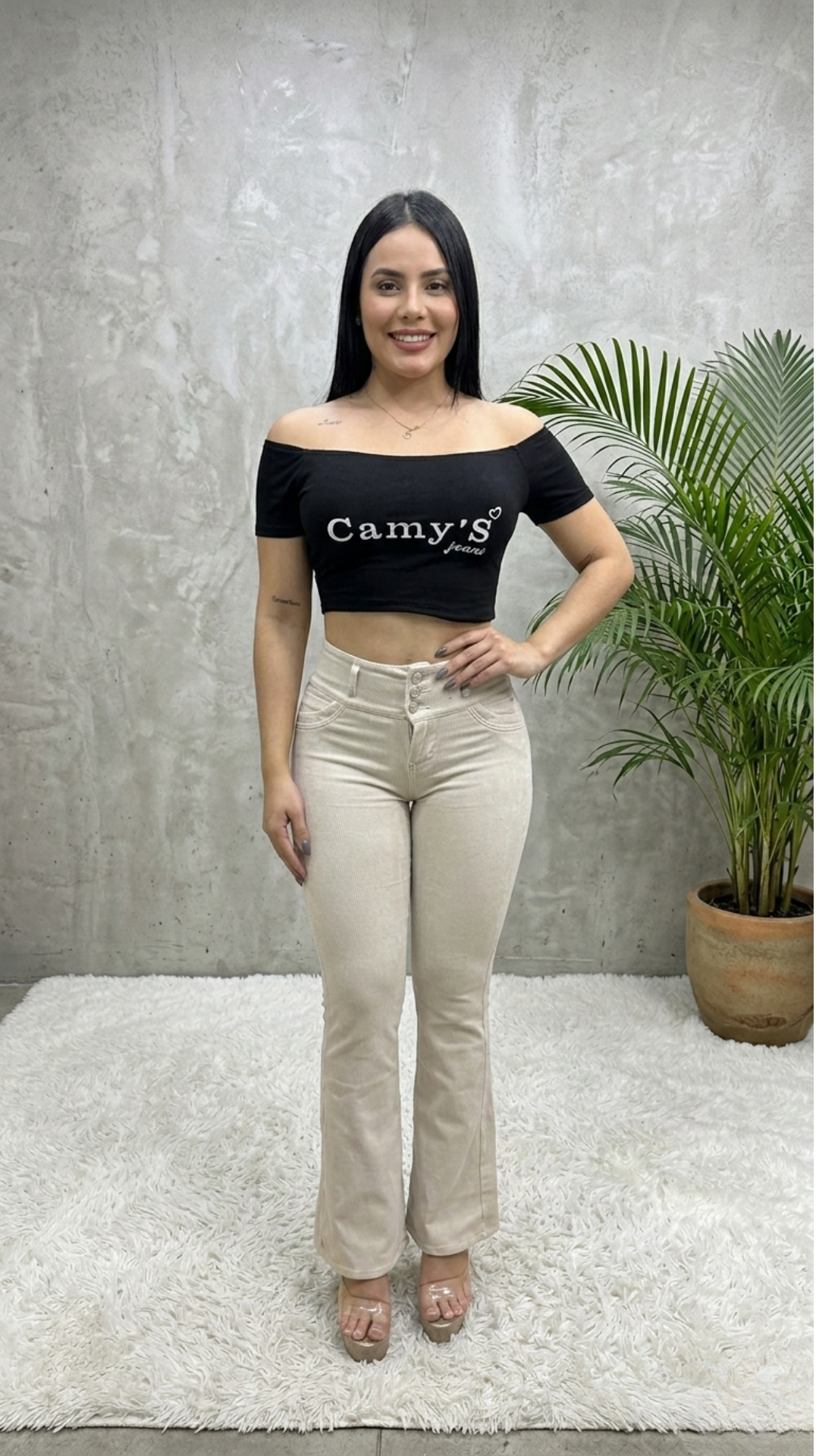 Pantalón Palazzo Hueso